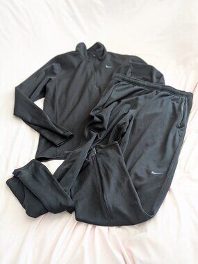 Nike Black Half Zip Pullover and Track Pants Set S